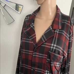 NWT Frye Red and Black Plaid blues (sleep wear)full stretch, with pocket, size L